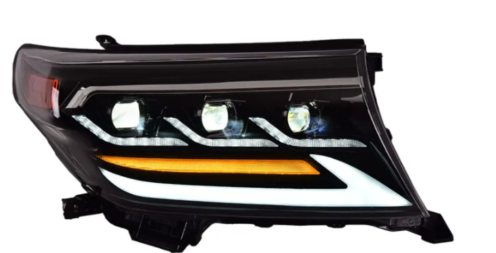 Toyota Landcruiser 200 Series 2007-2015 LC200 FJ200 LED Triple Beam DRL Headlights Separate Sequential Indicator with Start up mode