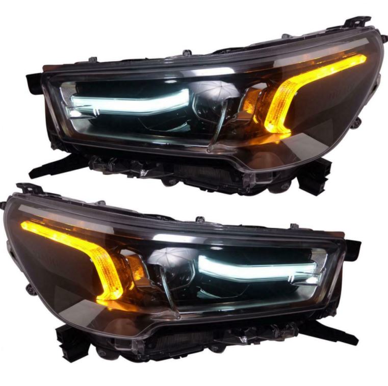 Toyota Hilux N80 2020-ON LED Projector SR SR5 Headlights with White DRL Indicator