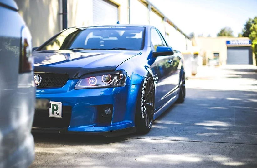 Holden VE Commodore S1/S2 DRL Style Headlights with Multicoloured Halo Rings and Demon Eyes