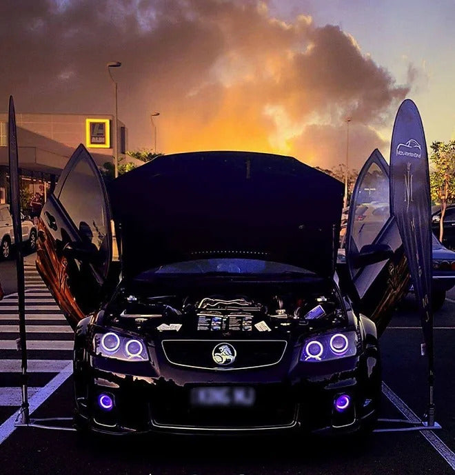 Holden VE Commodore S1 with Quad Halo Rings, Quad Demon Eyes and Matching Fog Lights