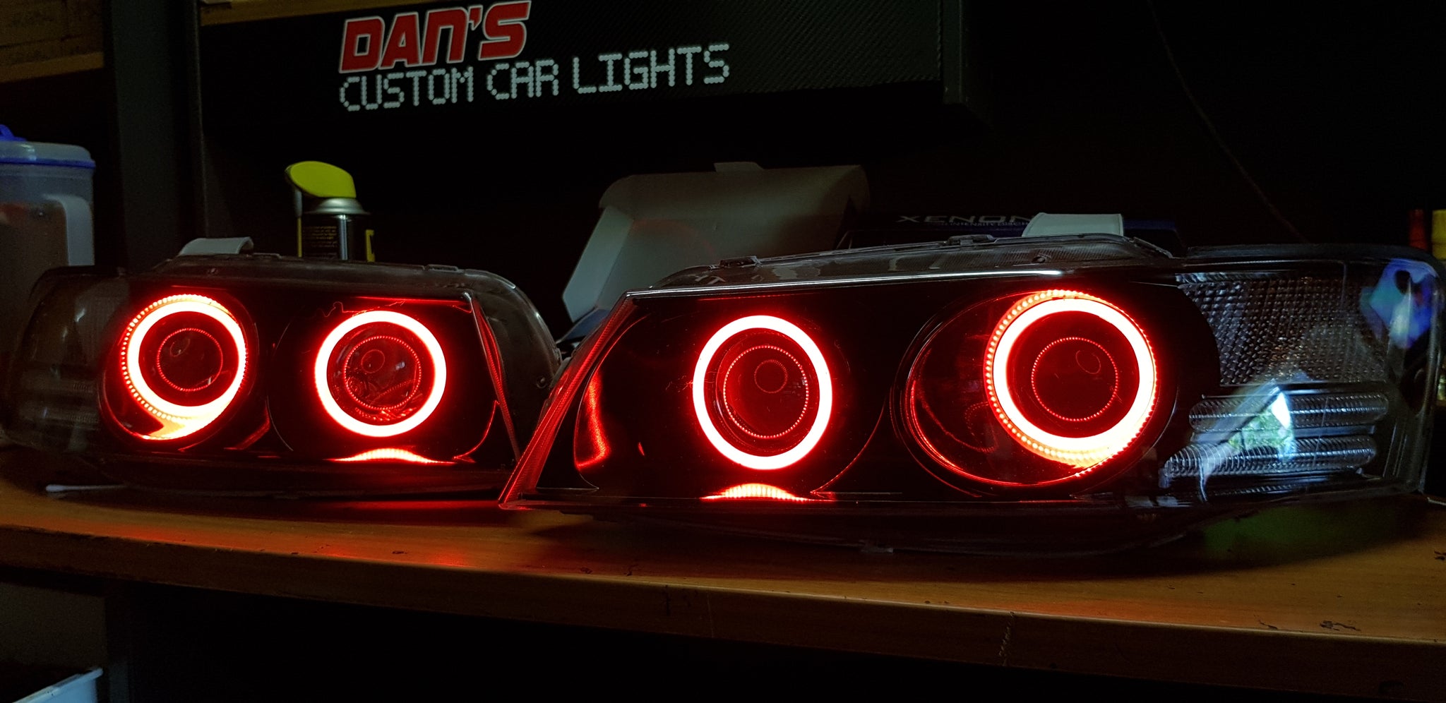 Holden VZ Commodore fitted with Quad Projectors and Multicolored Halo