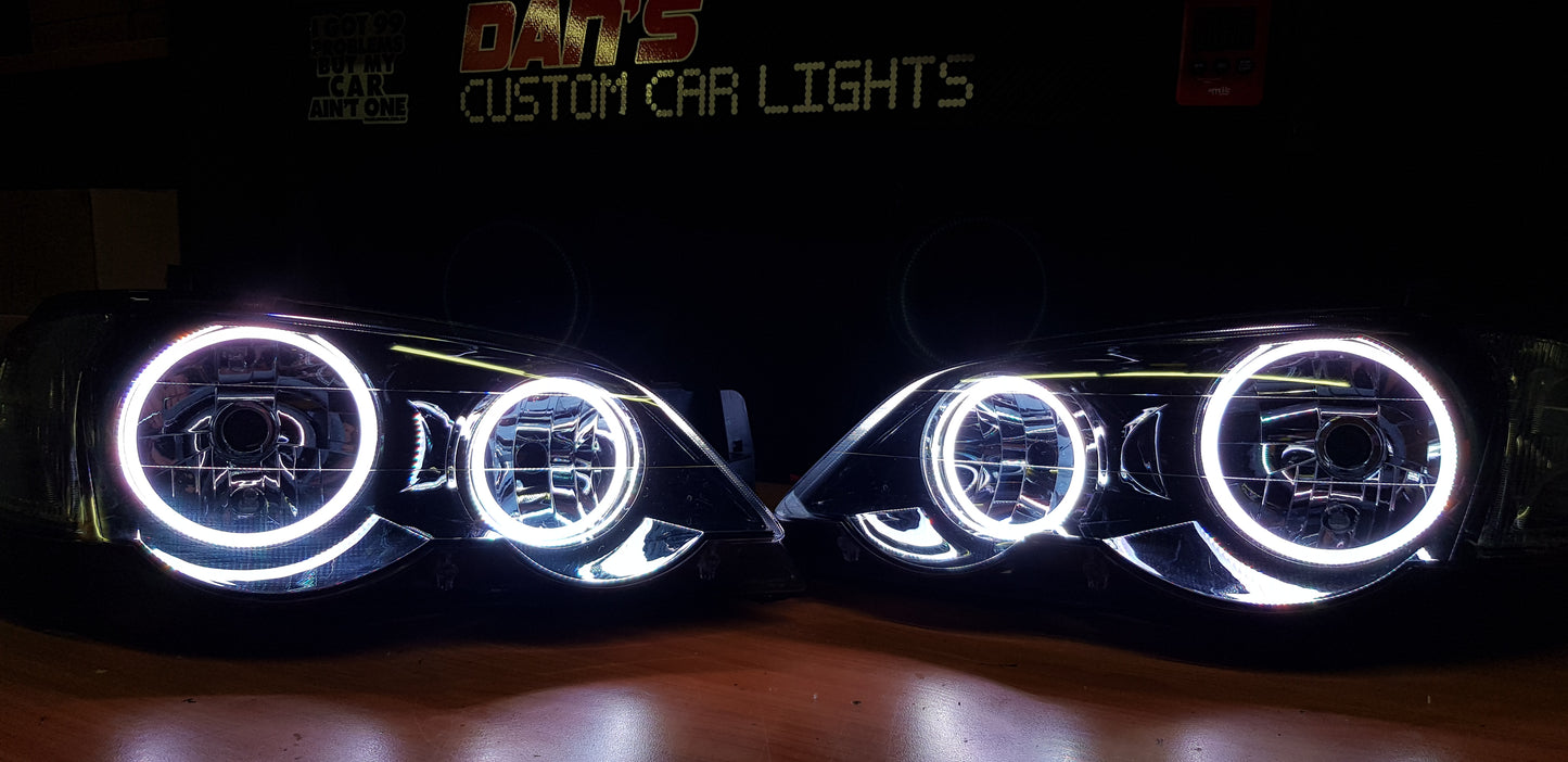 Ford Falcon BA/BF XR6 XR8 Headlights with Multicolored Halo Rings – Dan ...