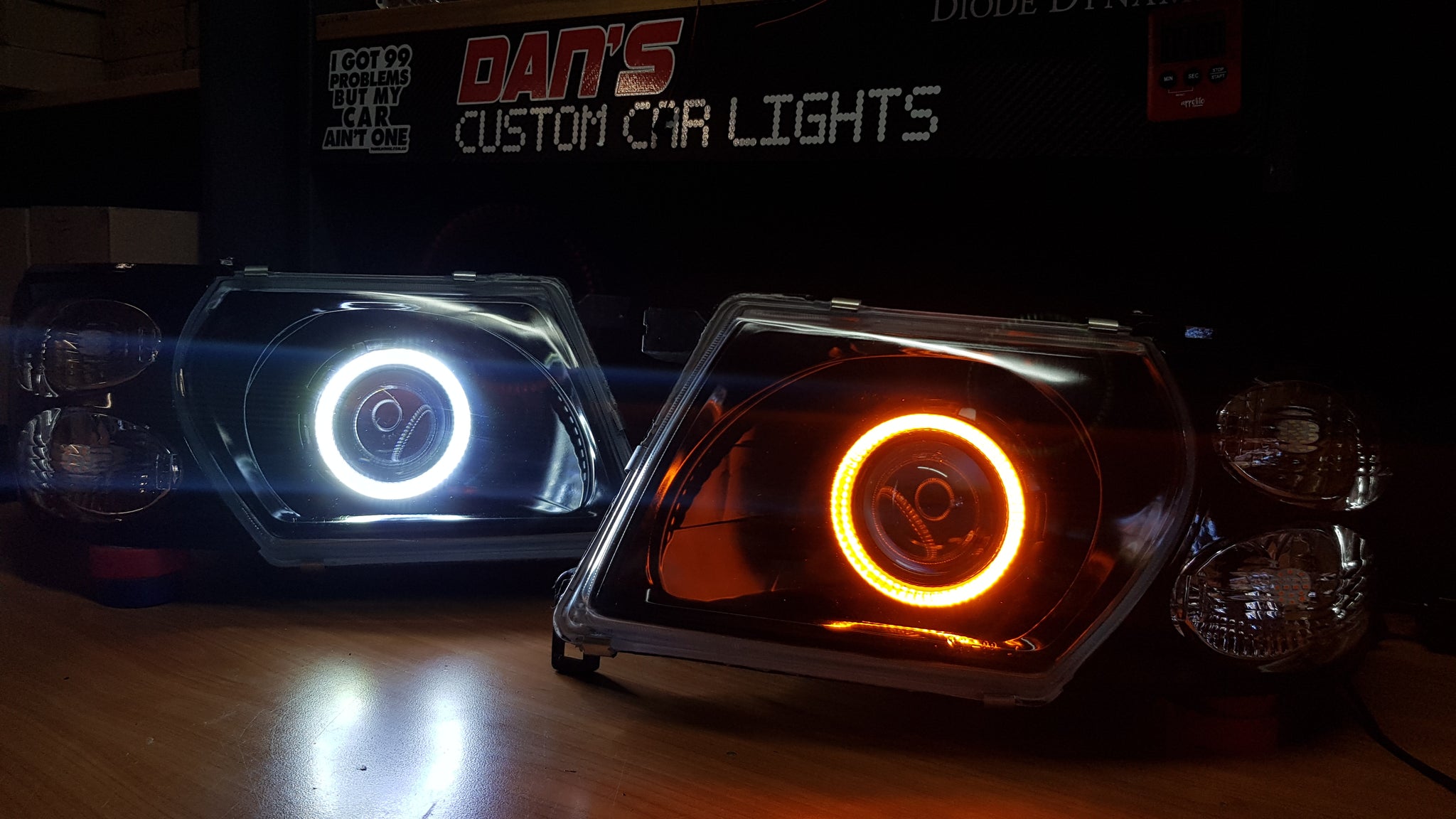 Nissan Patrol GU S1S3 Headlights with Switchback Halo Rings Dan's