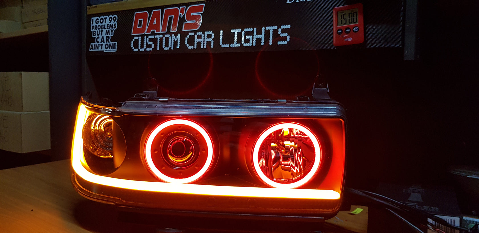 Toyota Landcruiser 80 series Headlights with Quad Multicoloured Halori Dan's Custom Car Lights