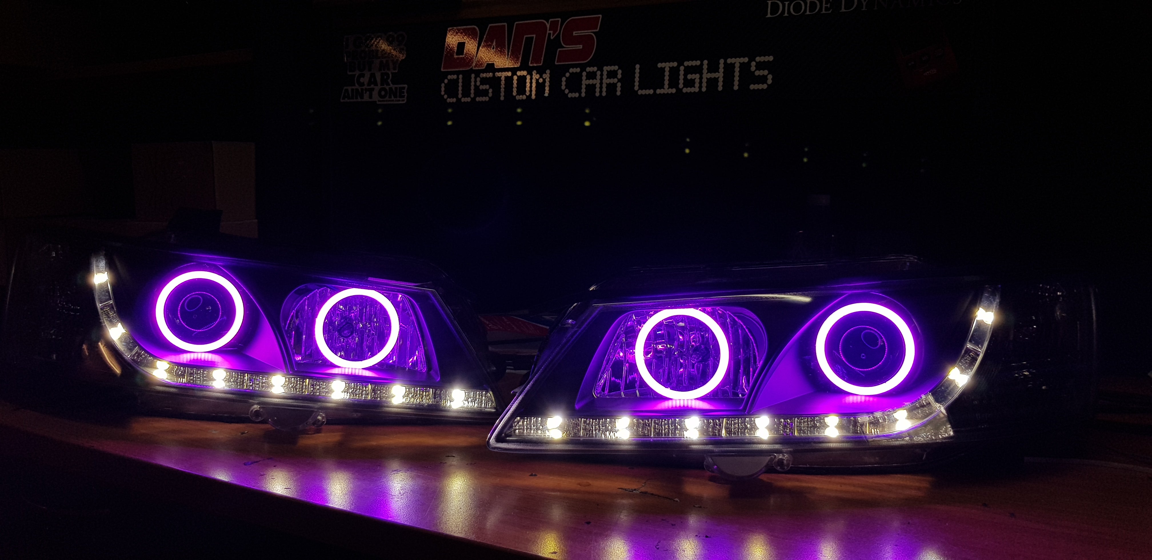 Holden VY Commodore DRL Headlights with Multicolored Halo Rings Dan's