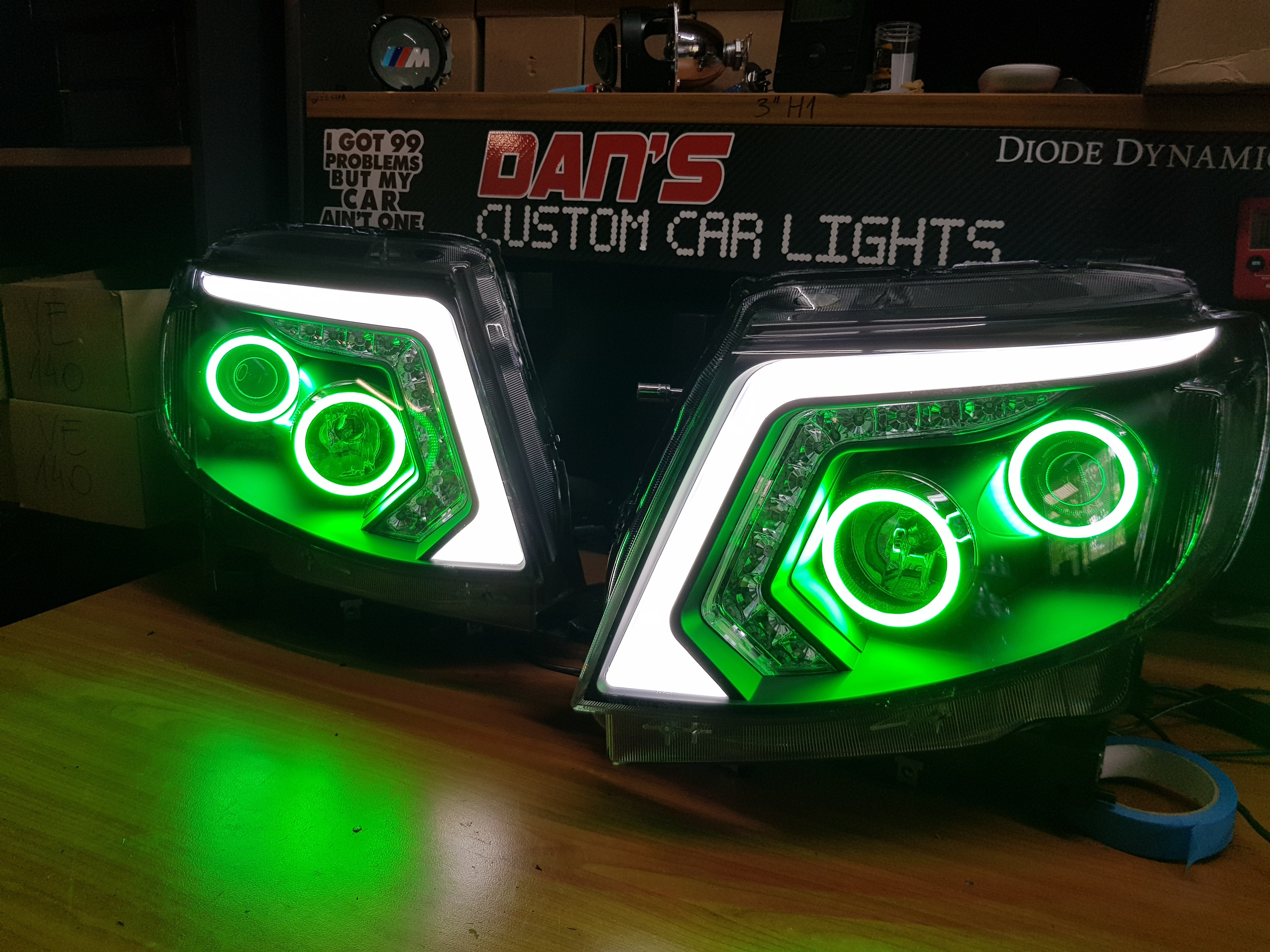 Ford Ranger PX MK1 20122015 Headlights with Multicolored Halo Rings