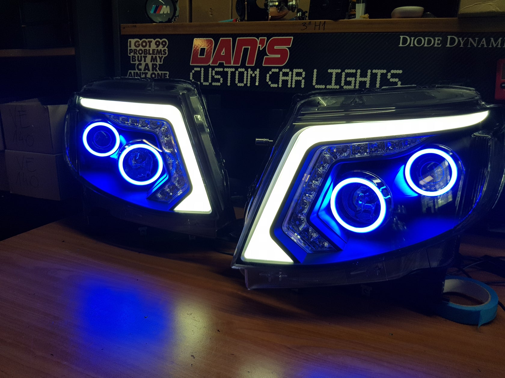Ford Ranger PX MK1 20122015 Headlights with Multicolored Halo Rings