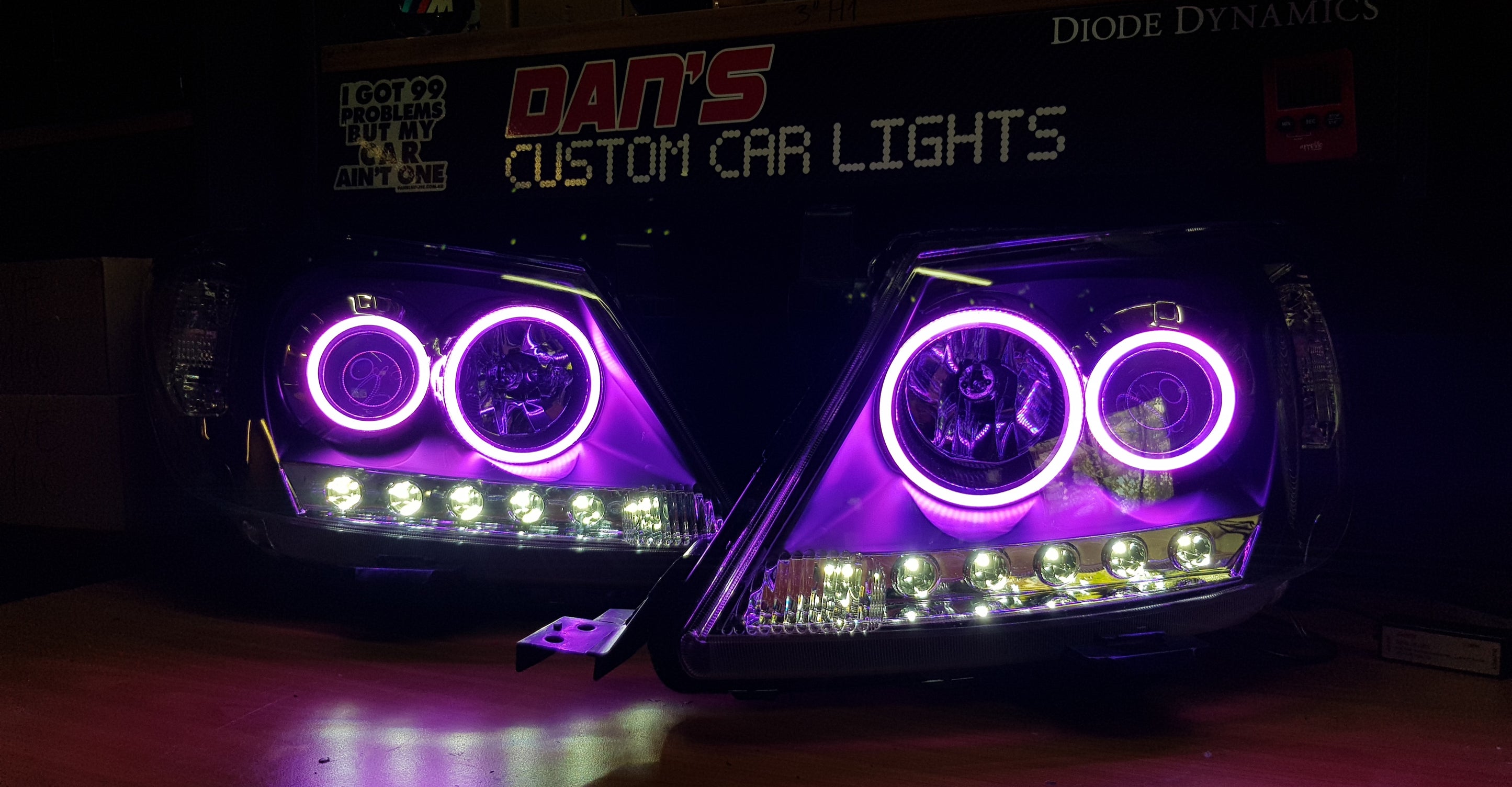 Toyota Hilux N70 200511 Clear Style DRL Headlights with Quad RGB Mult