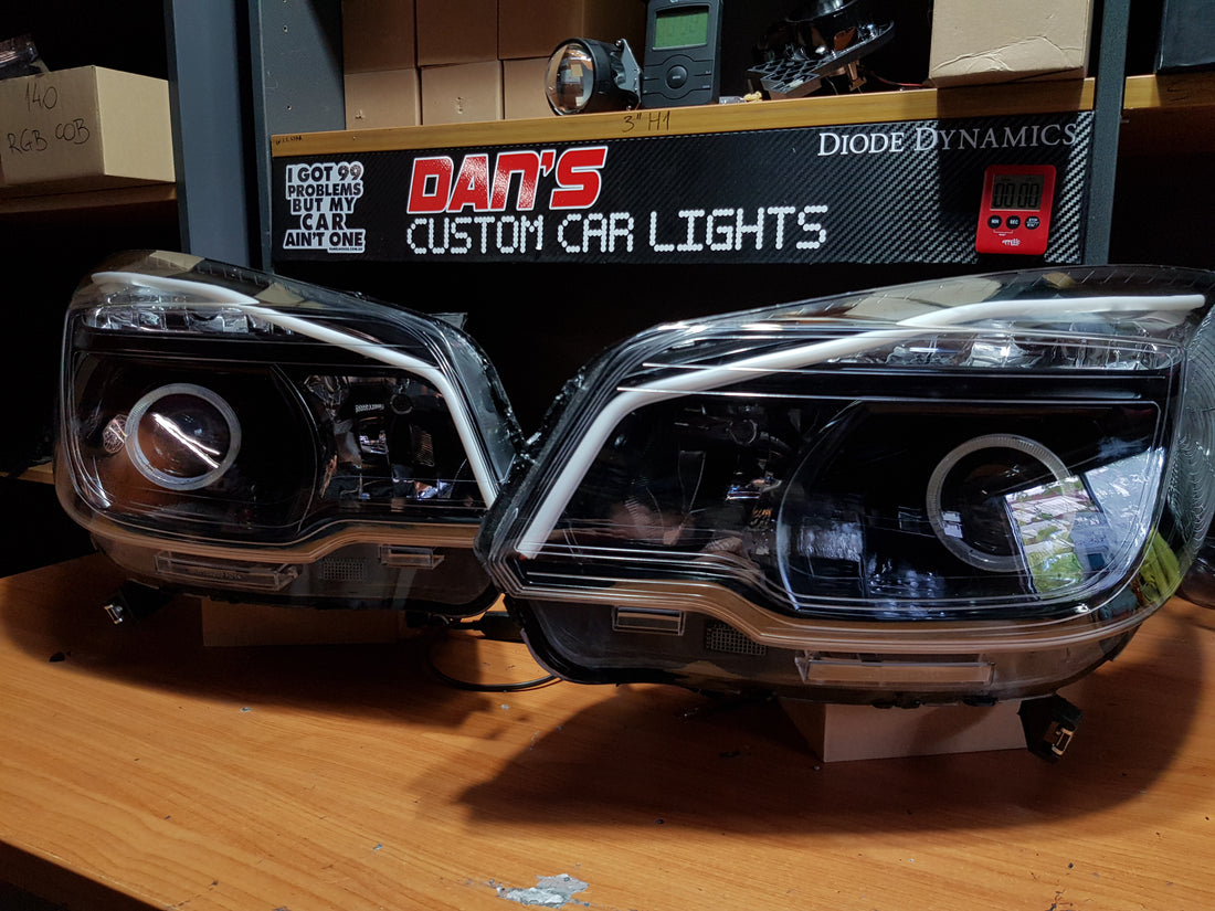 Holden RG Colorado LTZ Headlights with Switchback Halo Rings and Switchback DRL