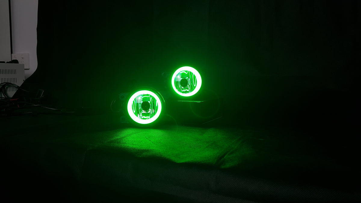 Universal 90mm Fog Lights with Multicolored LED Halo Rings | Dan's ...