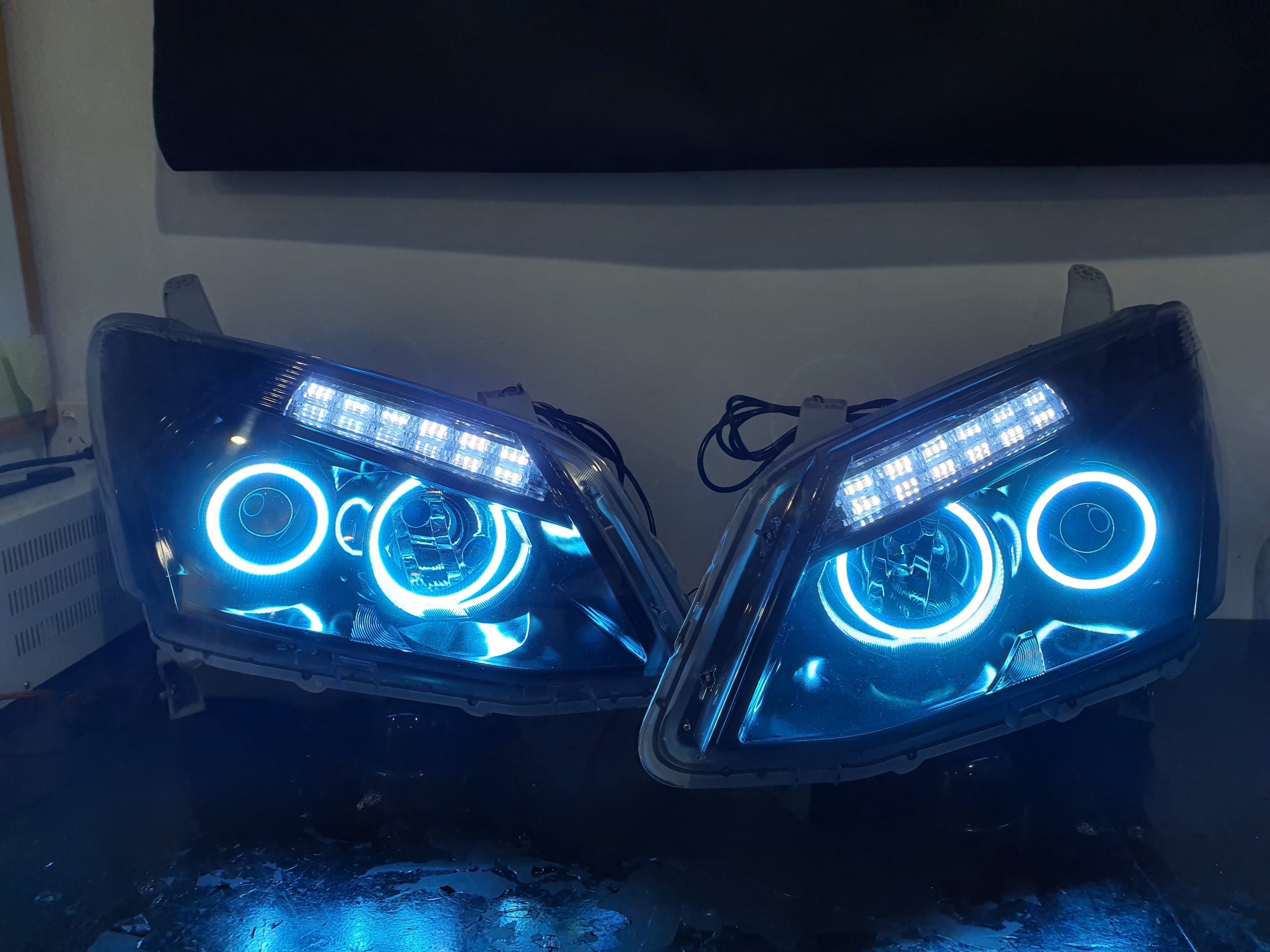 Isuzu DMAX 20122015 Projector Headlights with Multicolored Halo rings