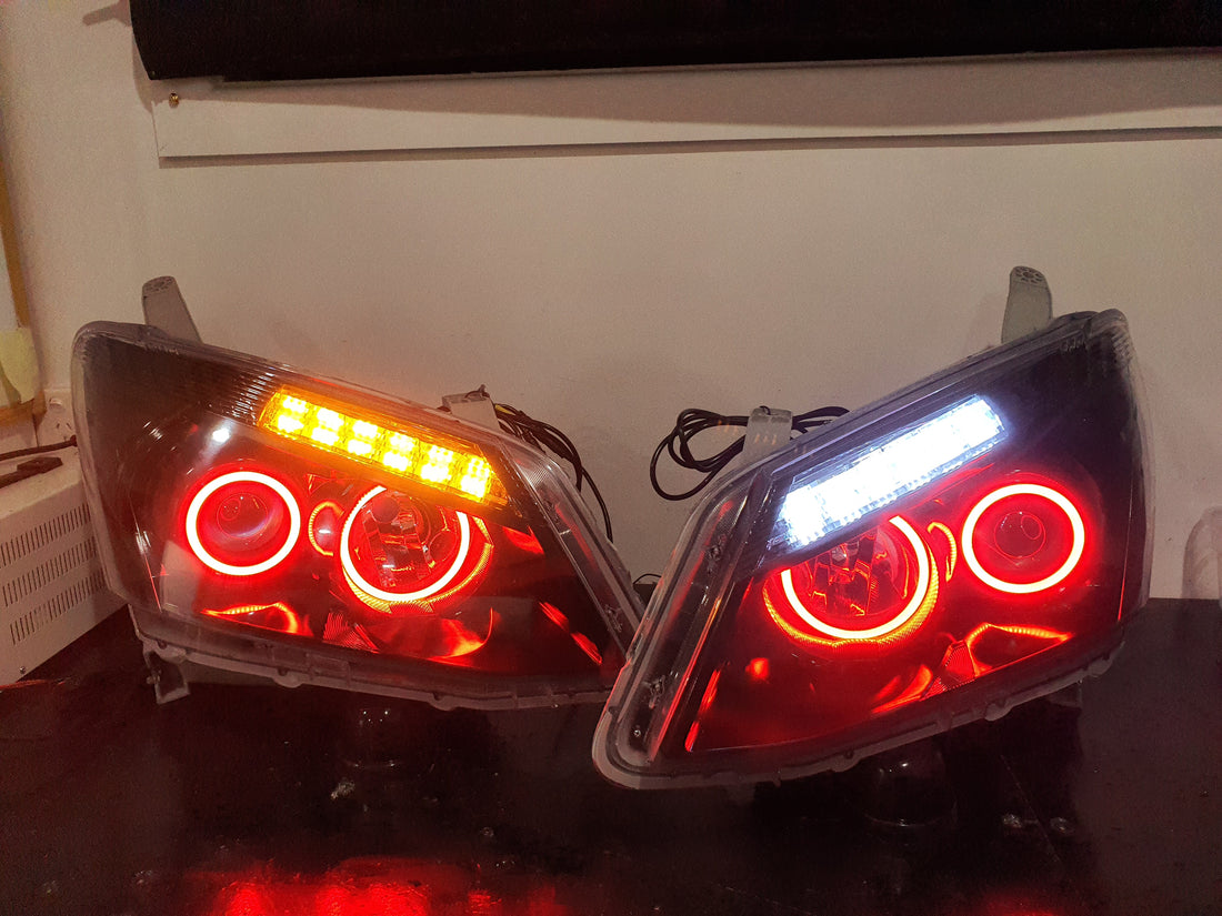 Isuzu DMAX 2012-2015 Projector Headlights with Multicolored Halo rings, Switchback sequential DRLS, and Blacking out - Dan's Custom Car Lights 