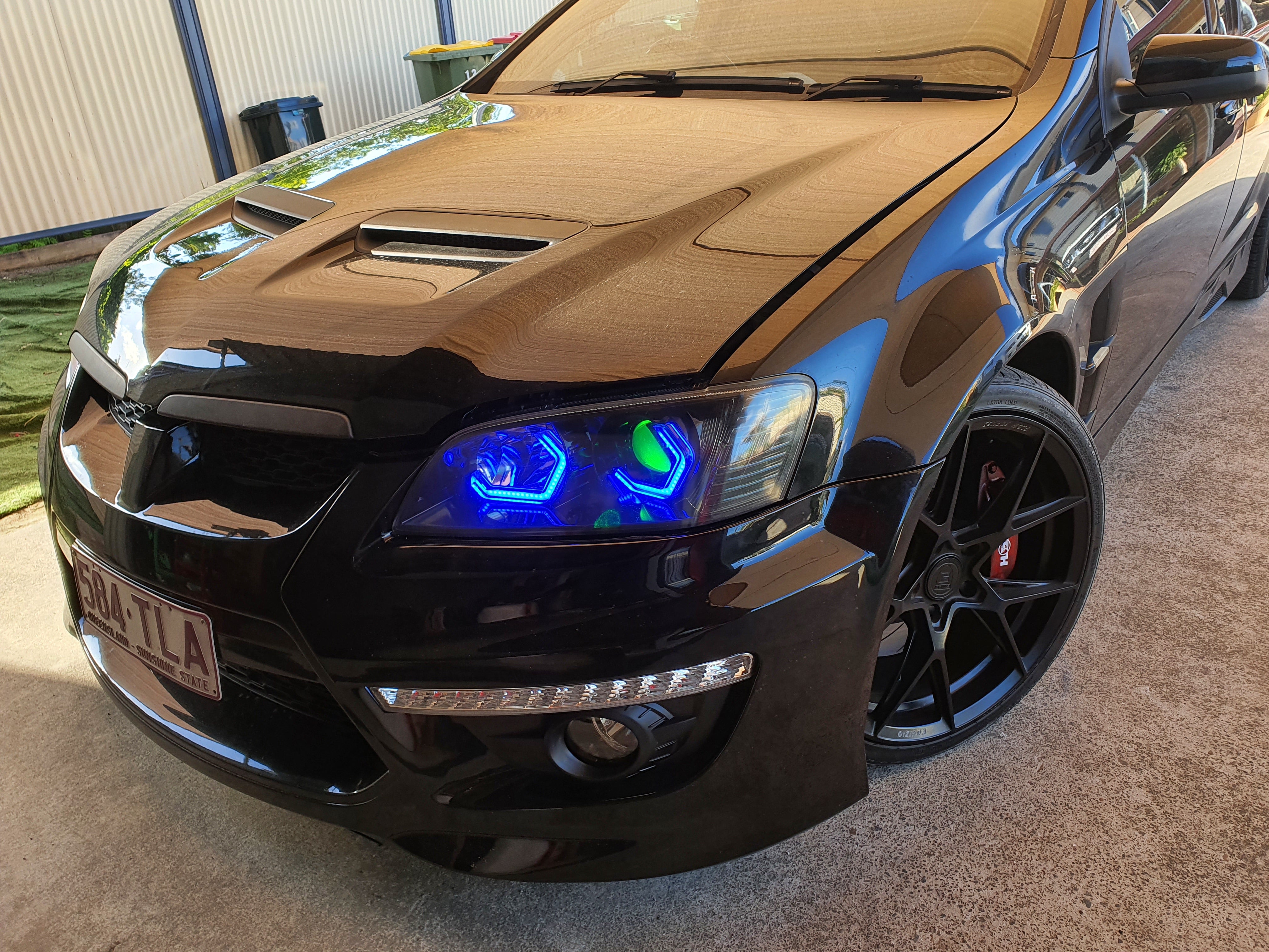 Holden VE Commodore S1 SSV Headlights with Quad RGB Hex Halos