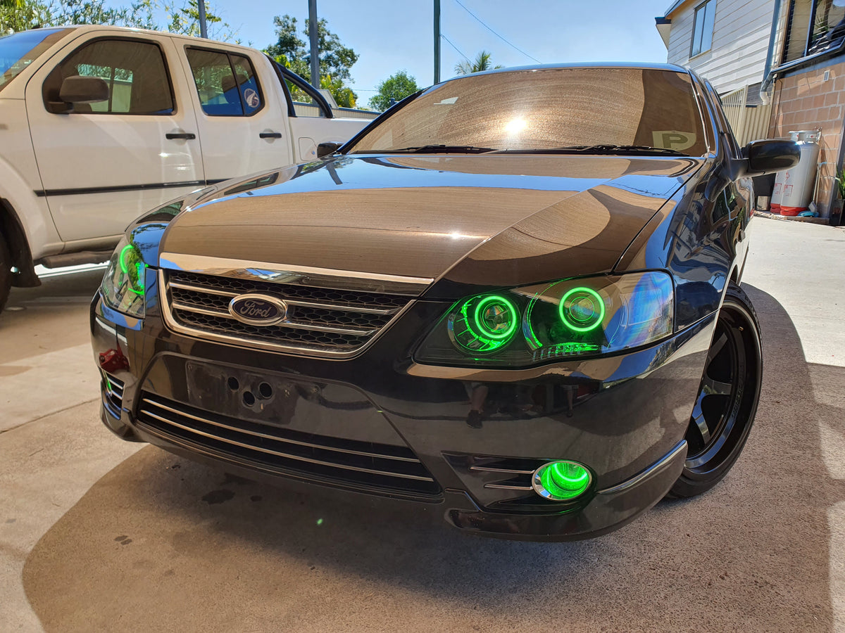 Bf Demon R Falcon Ford Falcon BF MK2 with Quad Projectors, Quad Multicolored Halo Rings ...