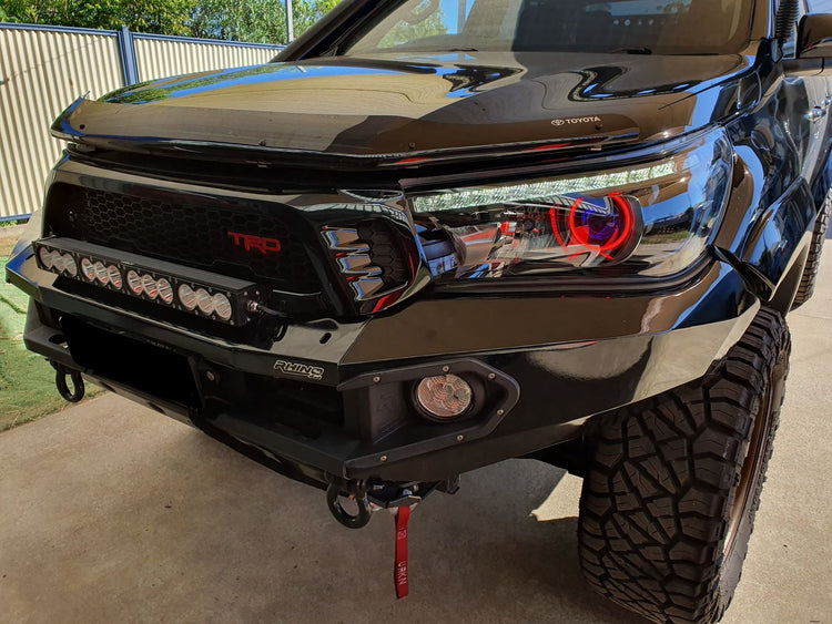 Toyota Hilux SR N80 1522 DRL Style Headlights with Multicolored Halo Dan's Custom Car Lights