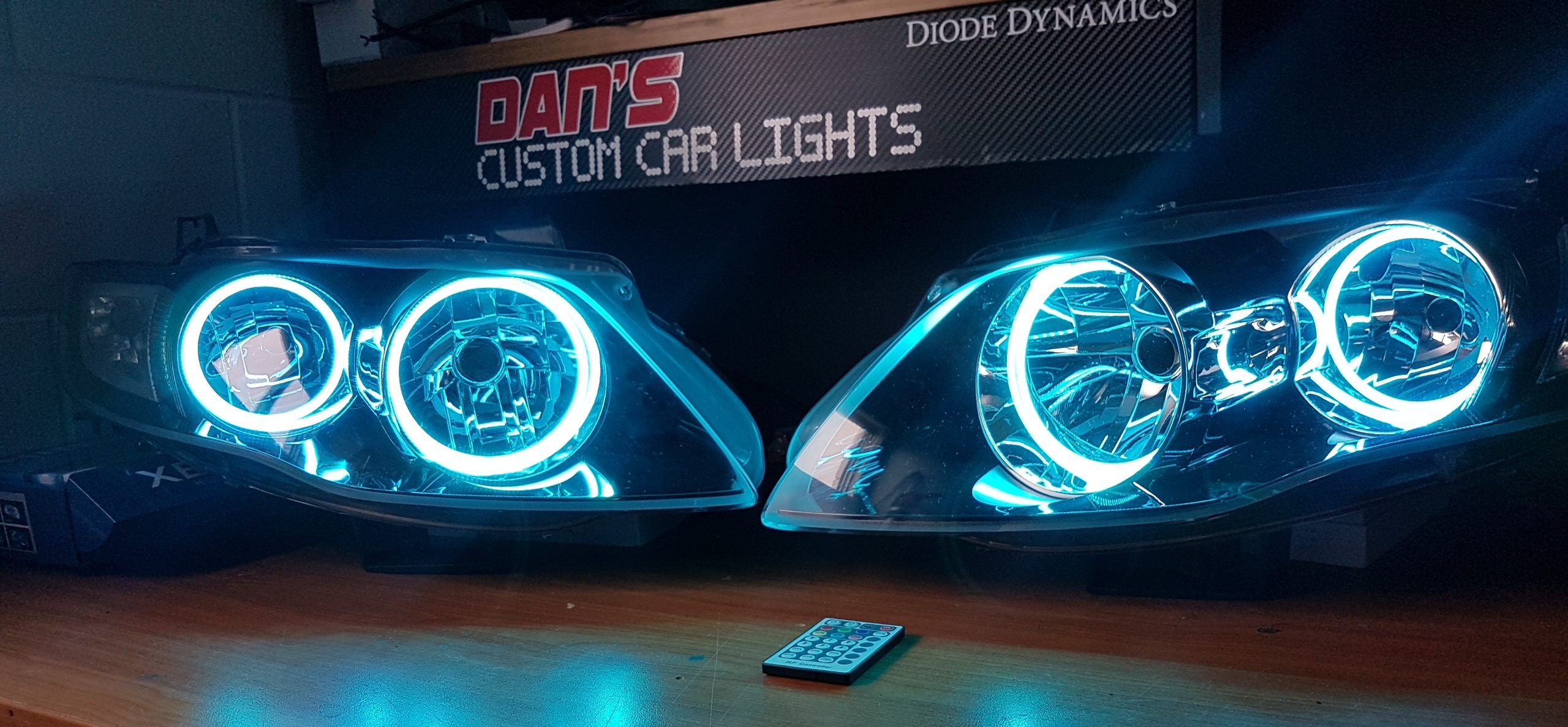 Ford Falcon FG MK1 G6E FPV XT Headlights w/ Quad Halo Rings Dan's