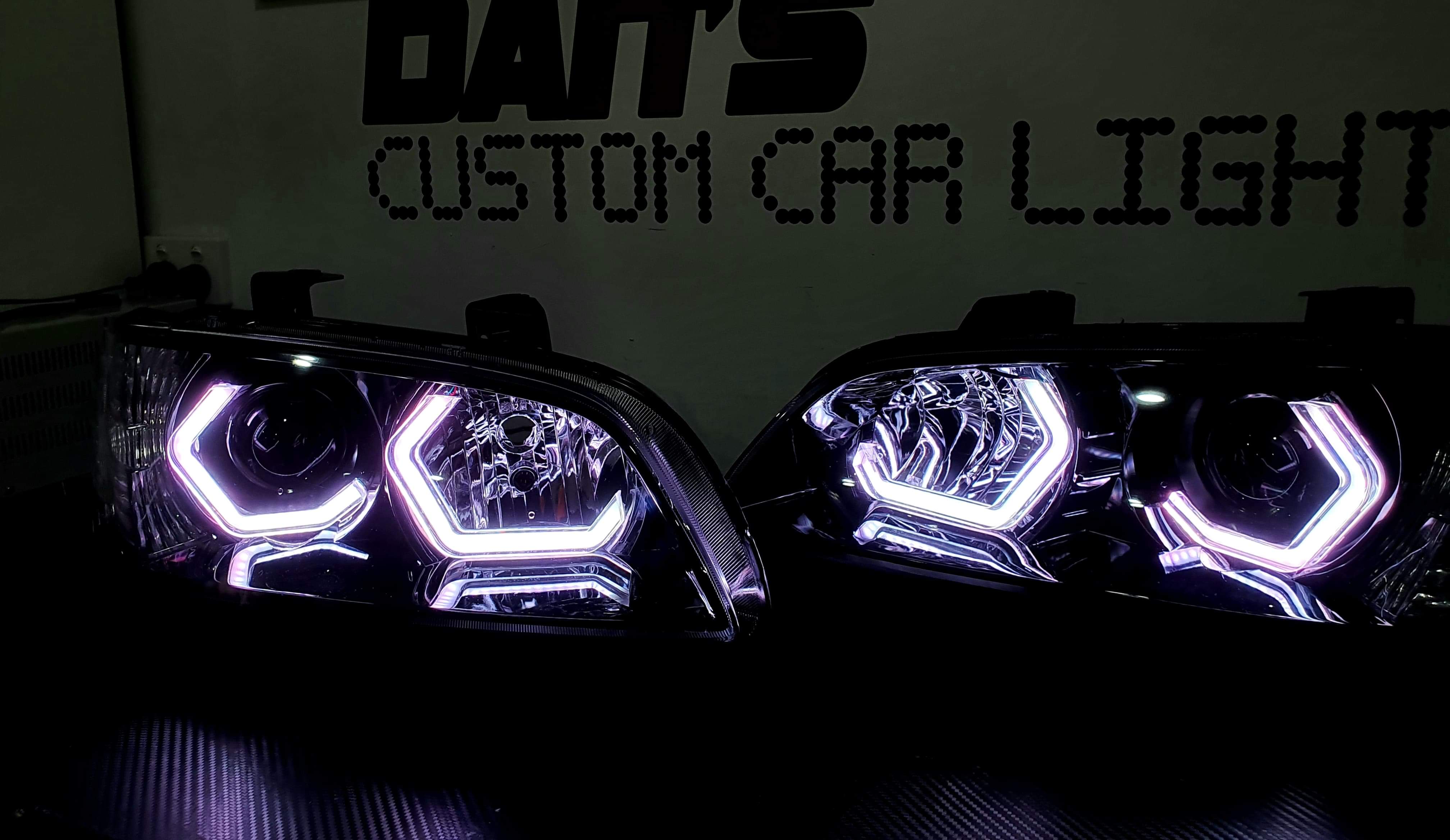 Holden VE Commodore S1 Projector Headlights with RGB HEX Halo