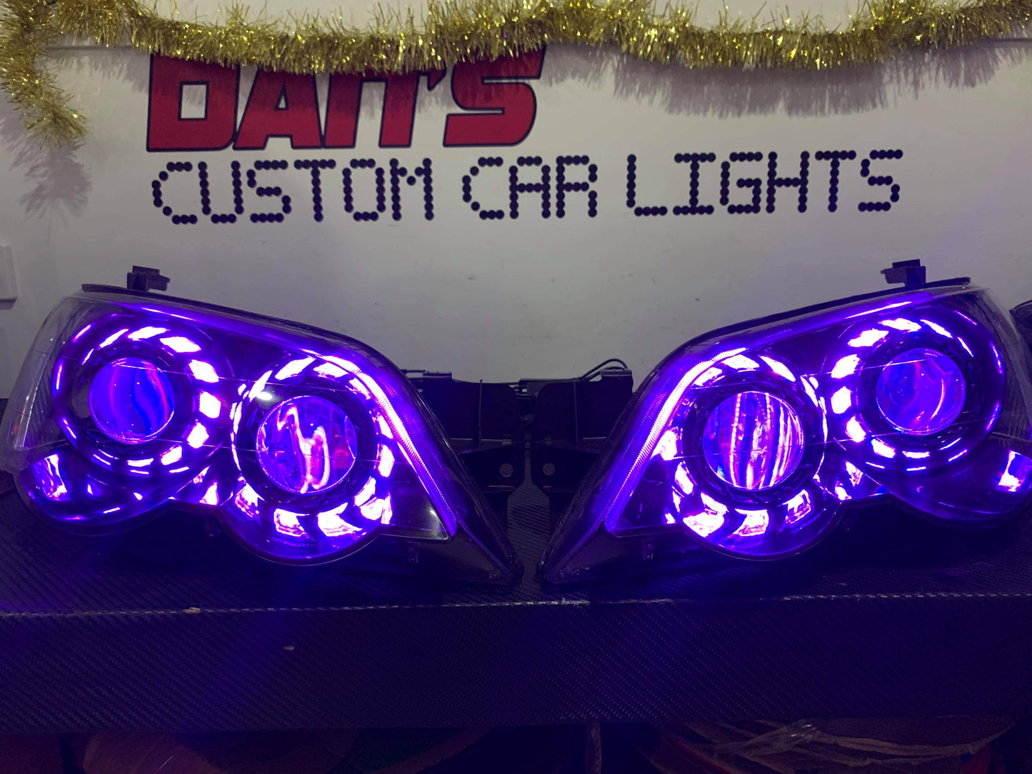 Ford Falcon BA XR6/XR8 Headlights with Projectors, RGB Halorings &Turb Dan's Custom Car Lights